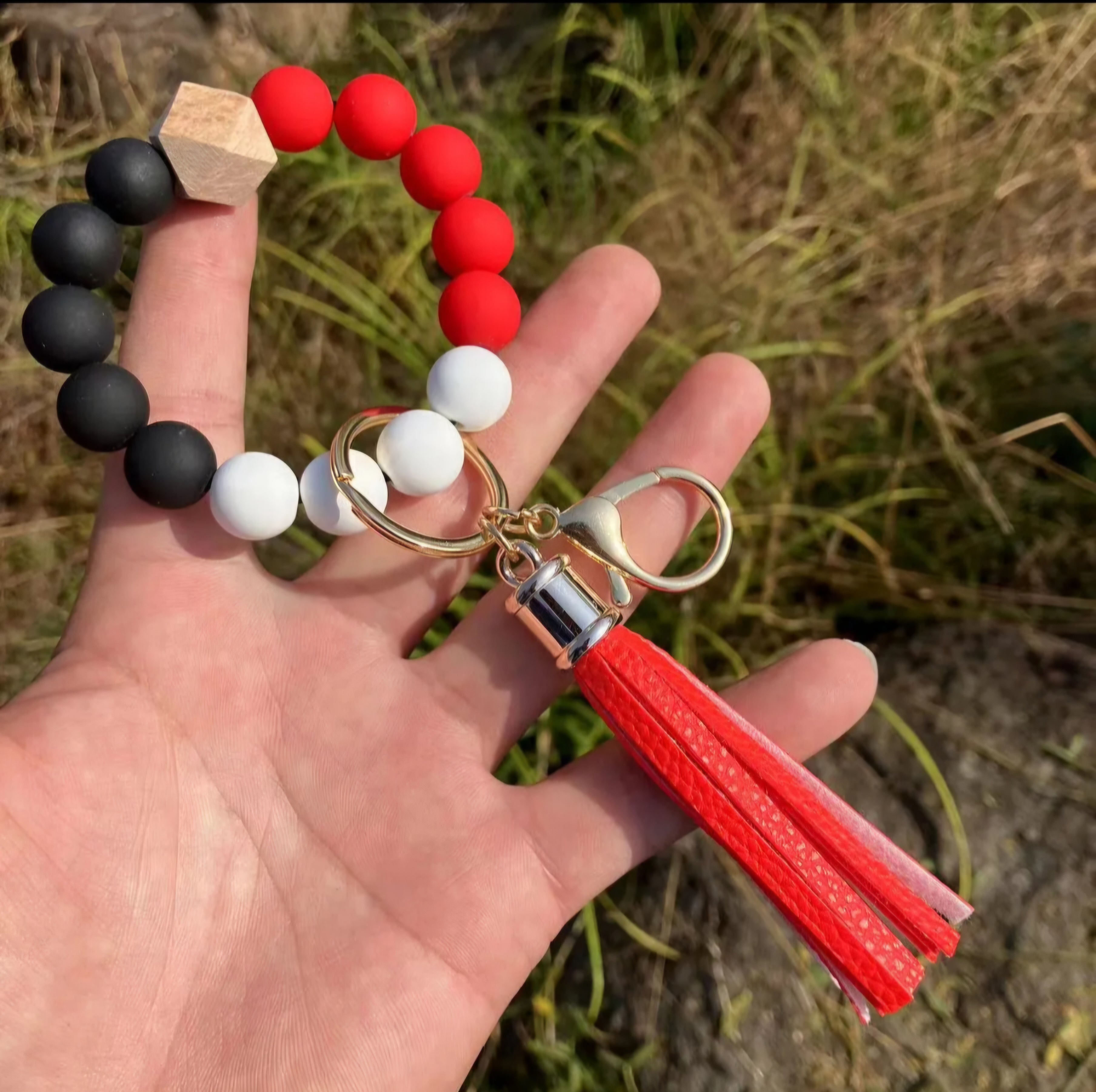Silicone Beaded Wristlet