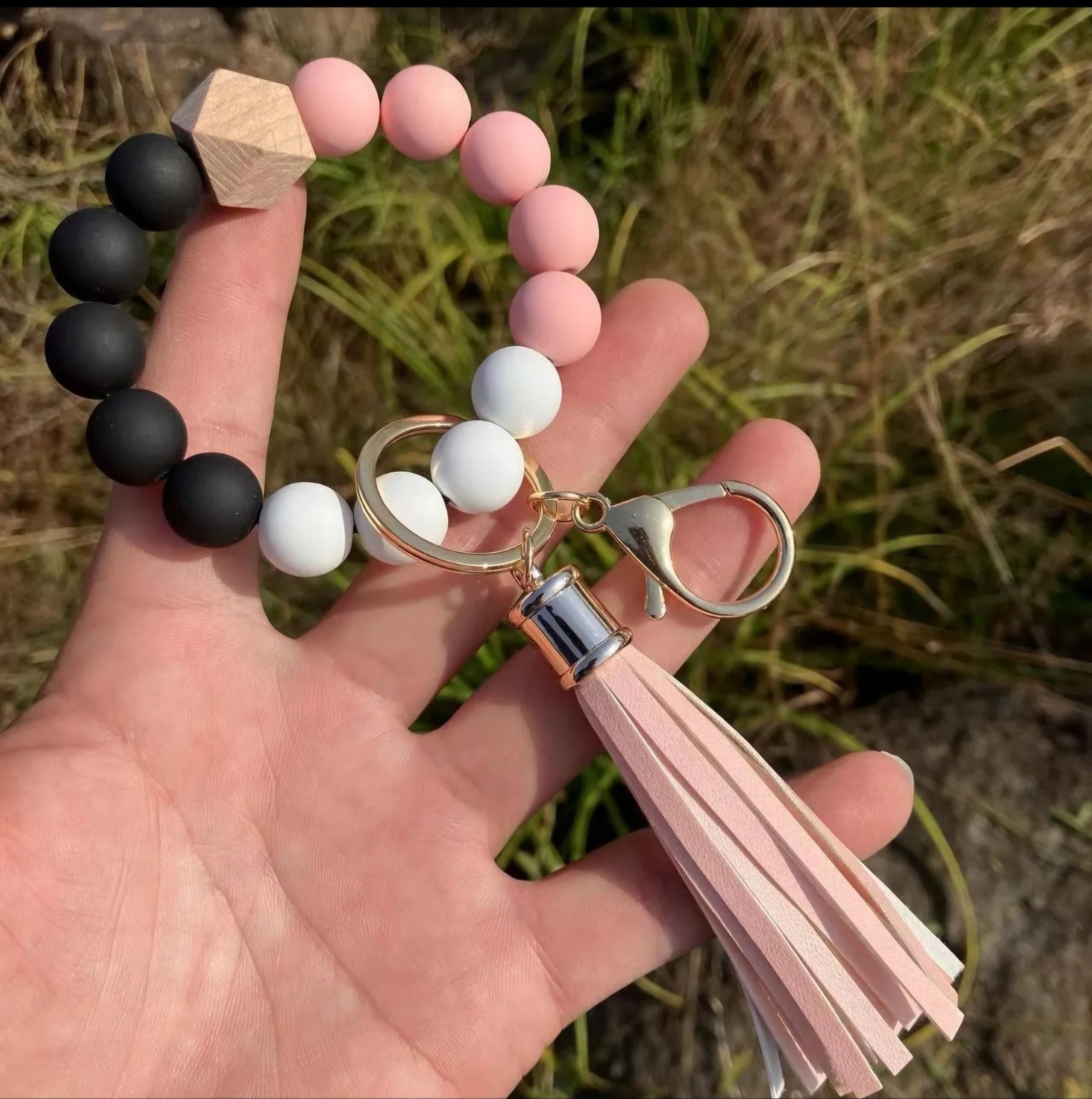 Silicone Beaded Wristlet