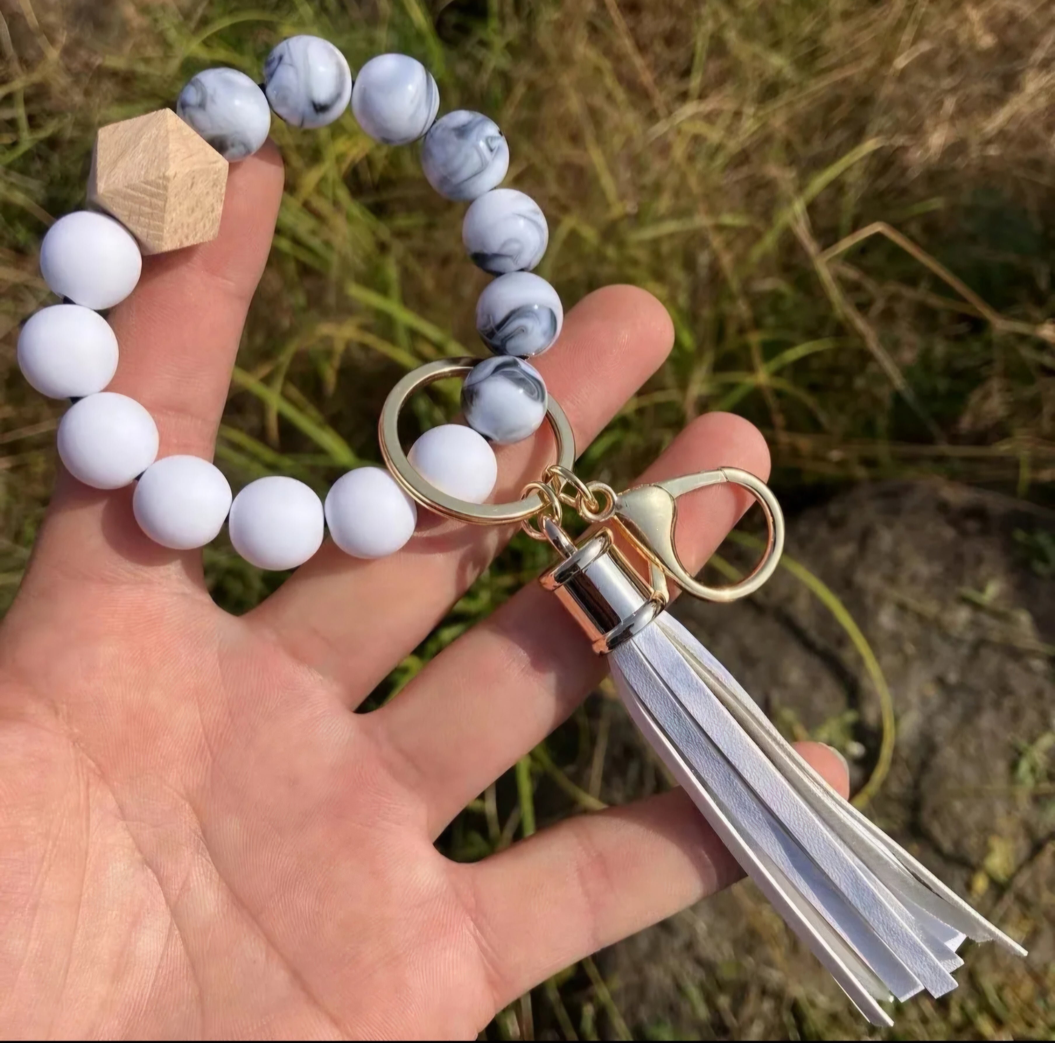 Silicone Beaded Wristlet