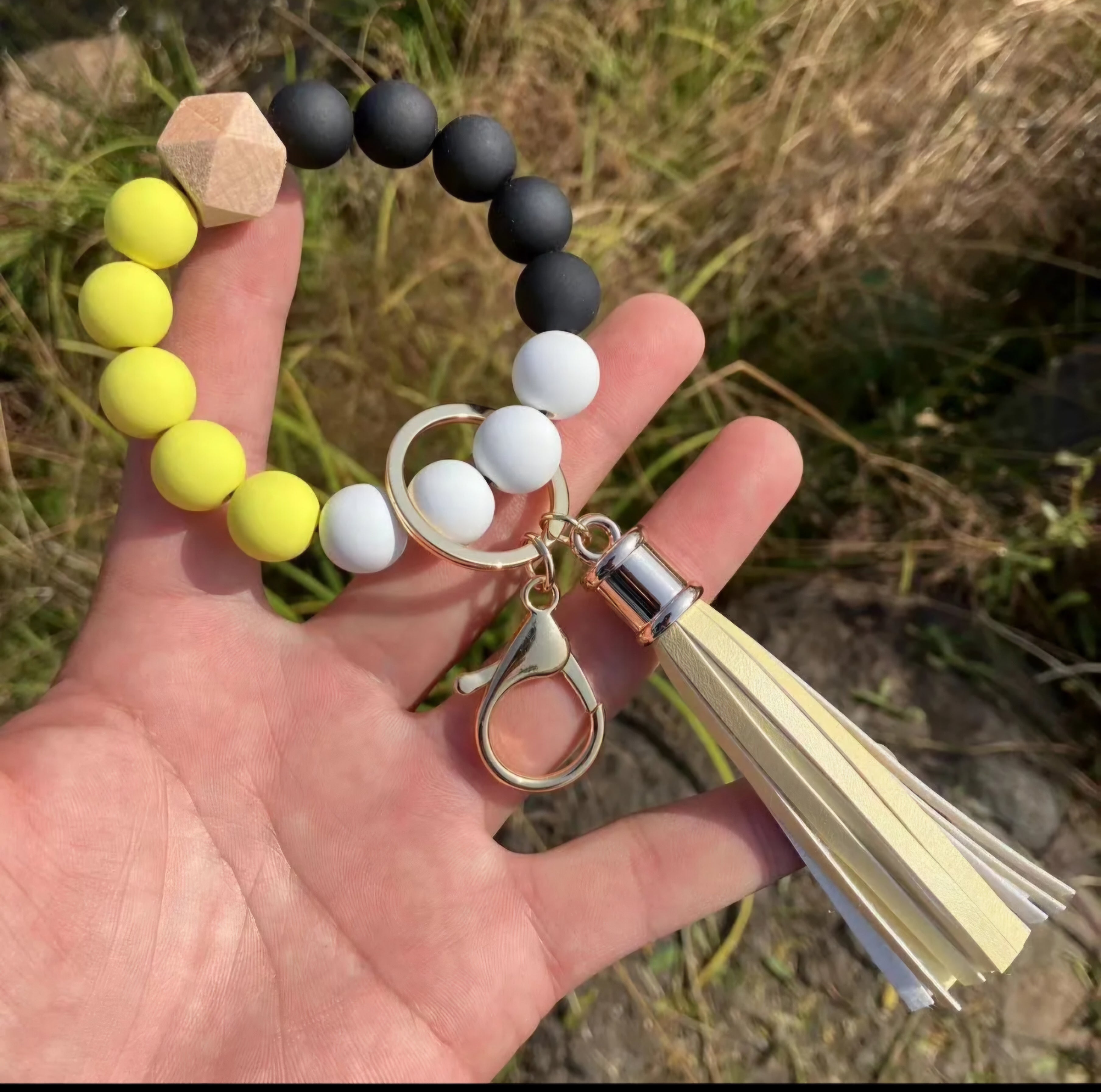 Silicone Beaded Wristlet
