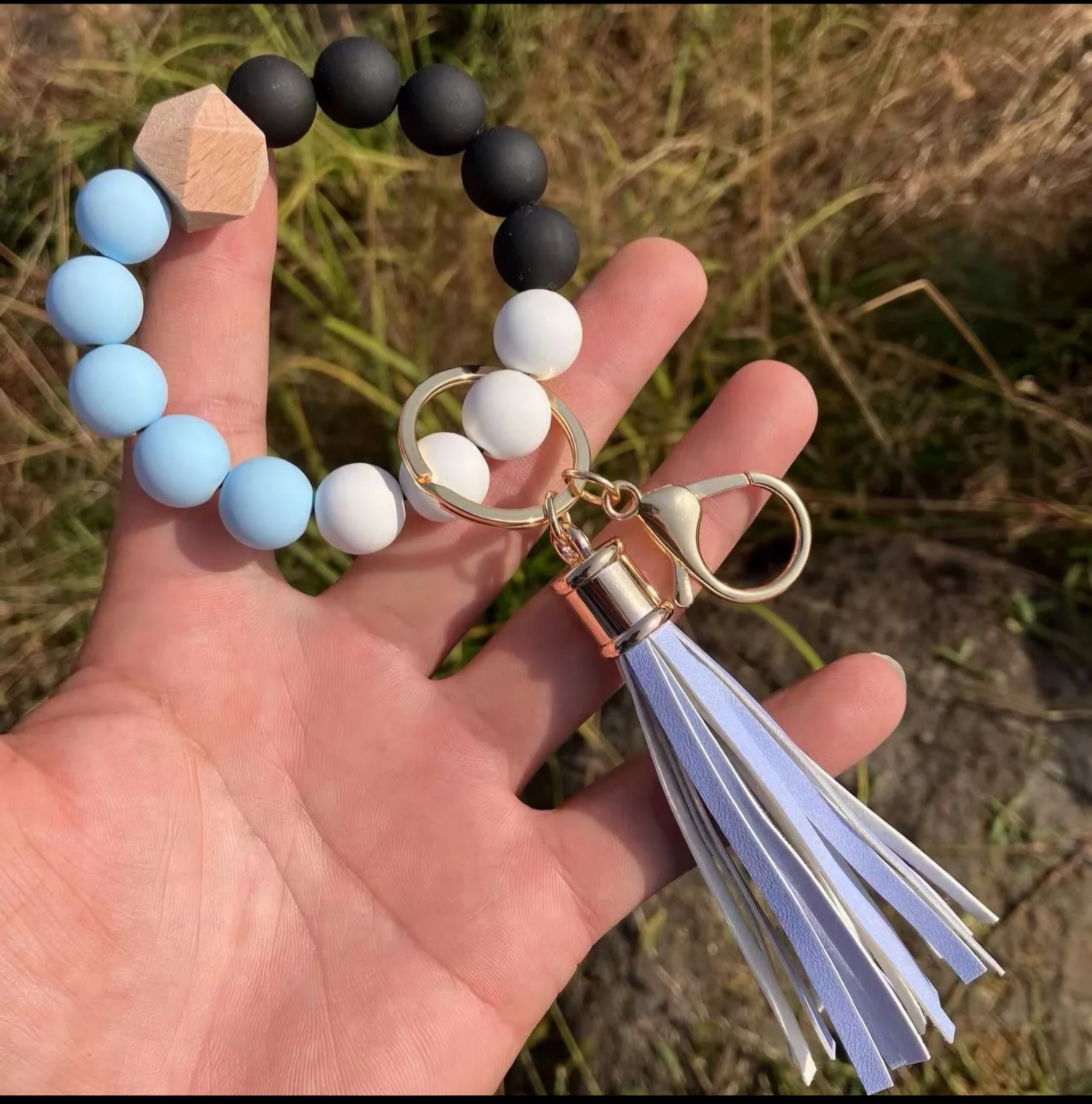 Silicone Beaded Wristlet