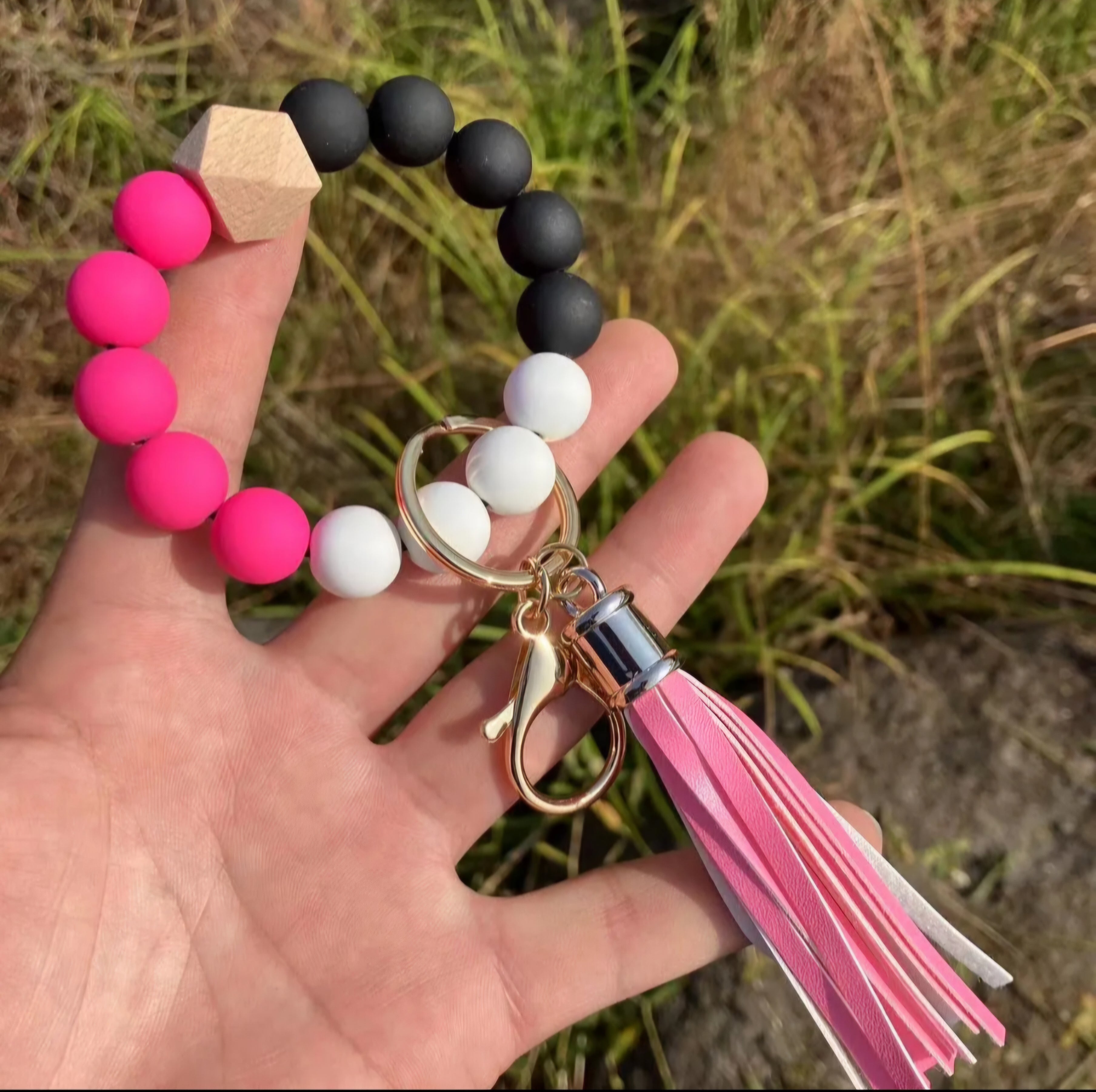 Silicone Beaded Wristlet
