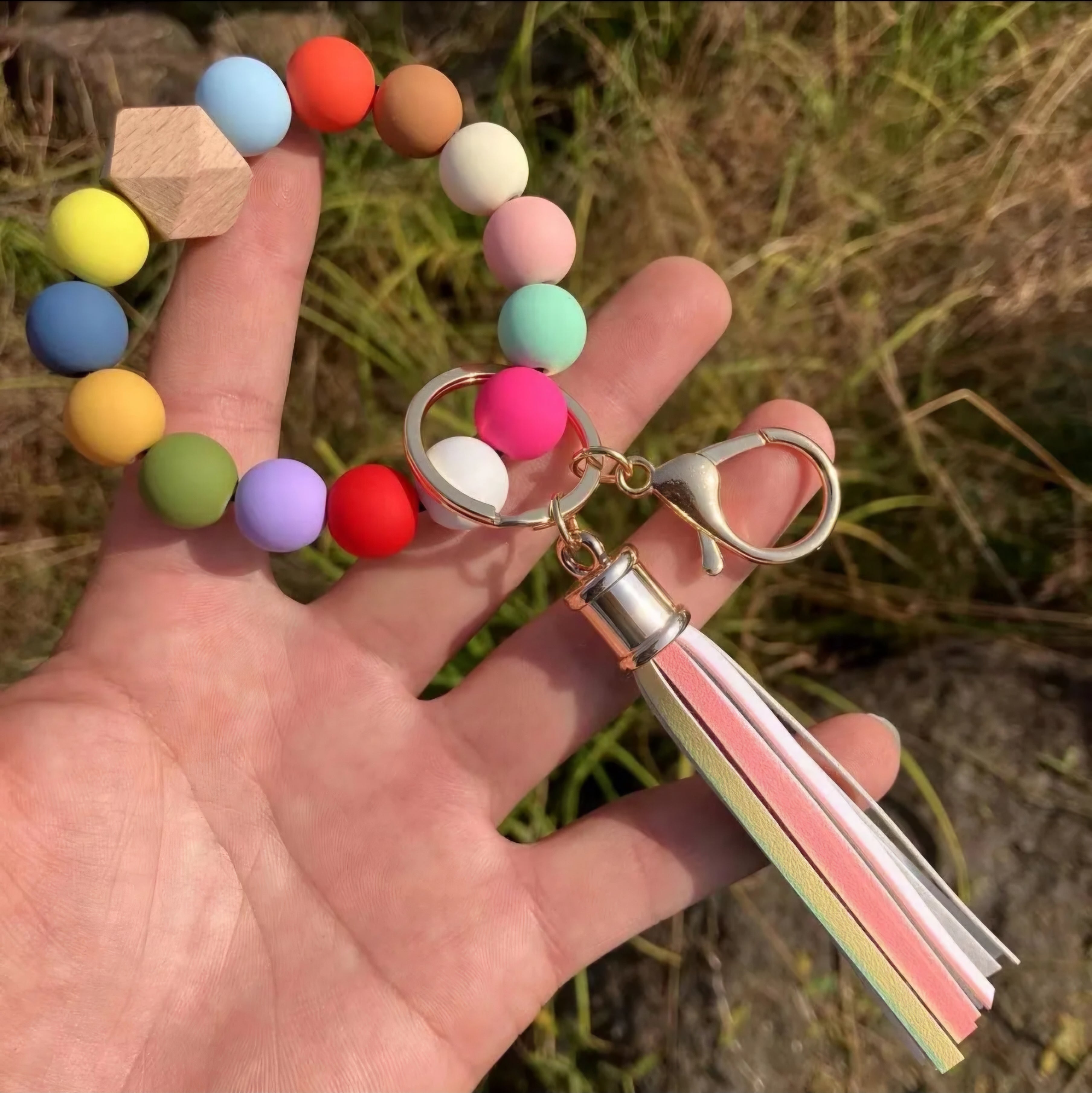 Silicone Beaded Wristlet
